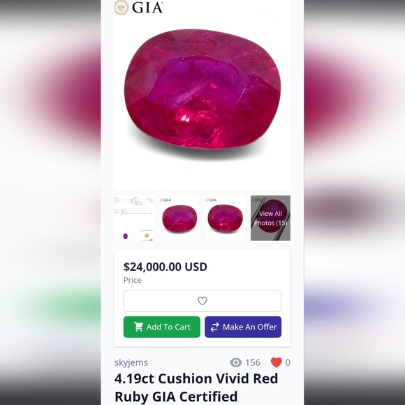 GIA Certified Ruby- Madagascar Origins 6.31 Carats - Picture 7 of 10
